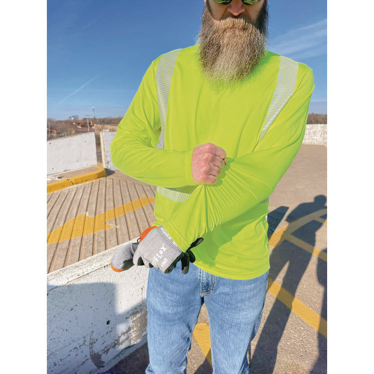 Chill-Its 6688 Type R Class 2 Cooling Hi-Vis Sun Shirt with UV Protection, 2X-Large, Lime