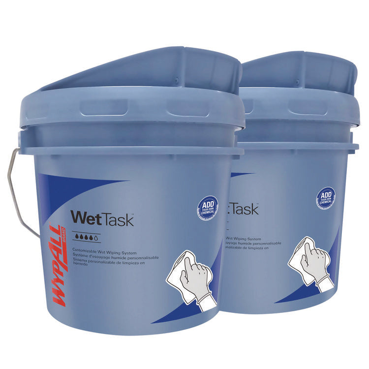 WetTask Customizable Wet Wiping System, 3.5 gal, Blue, 2/Carton