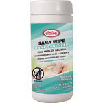 Sana Wipe, 8 x 6, Fresh Wintergreen Scent, White, 6/Carton