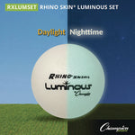 Rhino Skin Luminous Dodgeball Set, 6.3" Diameter, Luminous White/Blue, 6/Set