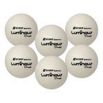 Rhino Skin Luminous Dodgeball Set, 6.3" Diameter, Luminous White/Blue, 6/Set