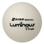 Rhino Skin Luminous Dodgeball Set, 6.3" Diameter, Luminous White/Blue, 6/Set