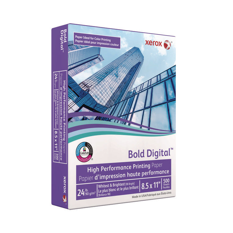 Bold Digital Printing Paper, 98 Bright, 24 lb Bond Weight, 8.5 x 11, White, 500/Ream