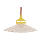 Economy Cut-End Rayon Mop Head, 24oz, 1" Band, White, 12/carton