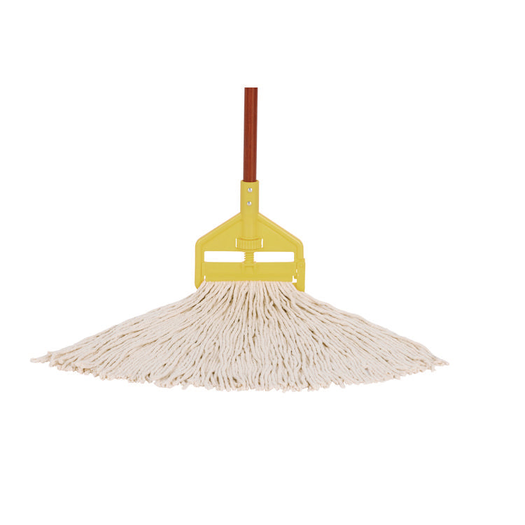 Economy Cut-End Rayon Mop Head, 24oz, 1" Band, White, 12/carton
