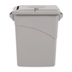 Slim Jim Confidential Document Waste Receptacle with Lid, 23 gal, Light Gray