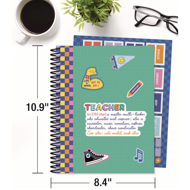 Teacher Planners, Weekly/Monthly, Two-Page Spread, 11 x 8.5, Multicolor Cover, We Stick Together Theme