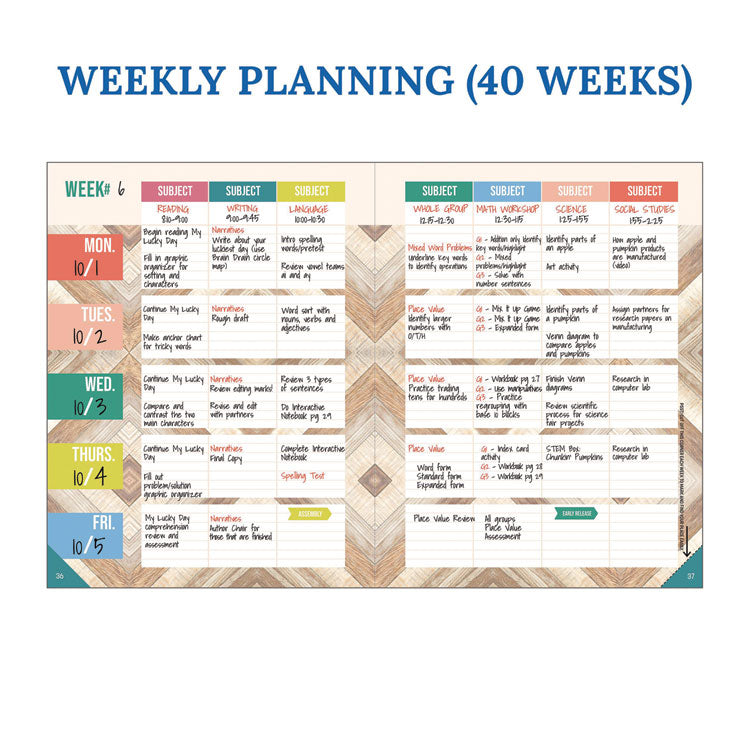 Teacher Planners, Weekly/Monthly, Two-Page Spread, 11 x 8.5, Multicolor Cover, True to You Theme