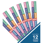 Straight Borders, 12-Piece Set, Motivational: Positive Words, 3" x 3 ft, Multicolor