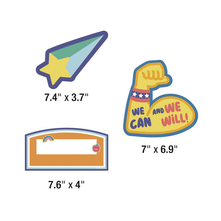 Work Display Bulletin Board Sets, 45-Piece Set, We Stick Together: Our Work Is Amazing, 7.9" x 15", Multicolor