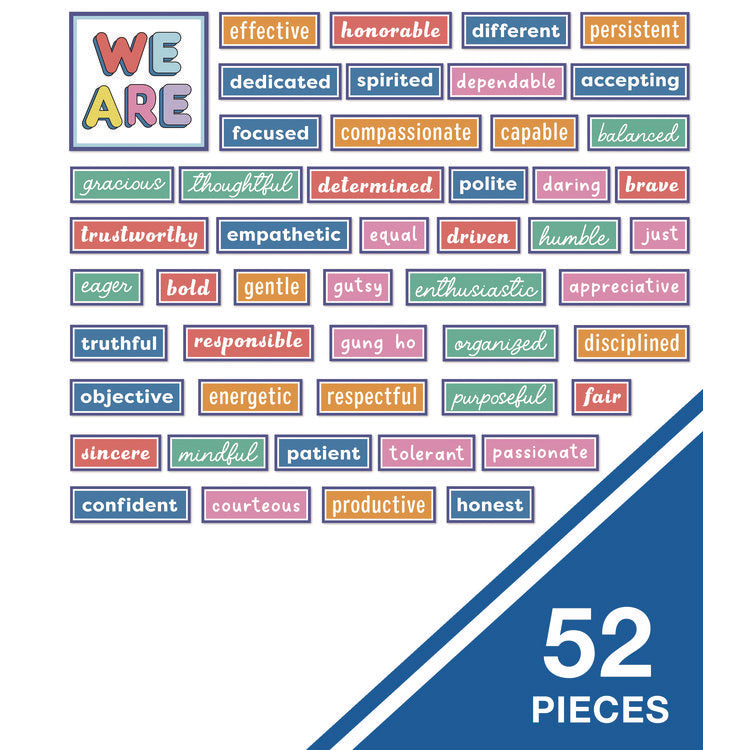 Motivational Bulletin Board Sets, 52-Piece Set, We Stick Together: Motivational, 7.9" x 15", Multicolor