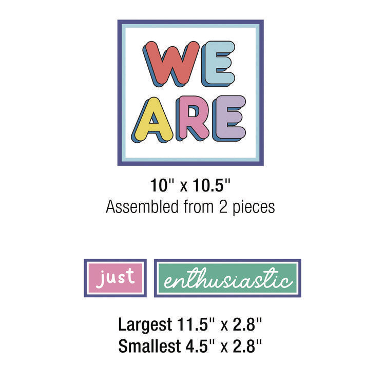 Motivational Bulletin Board Sets, 52-Piece Set, We Stick Together: Motivational, 7.9" x 15", Multicolor