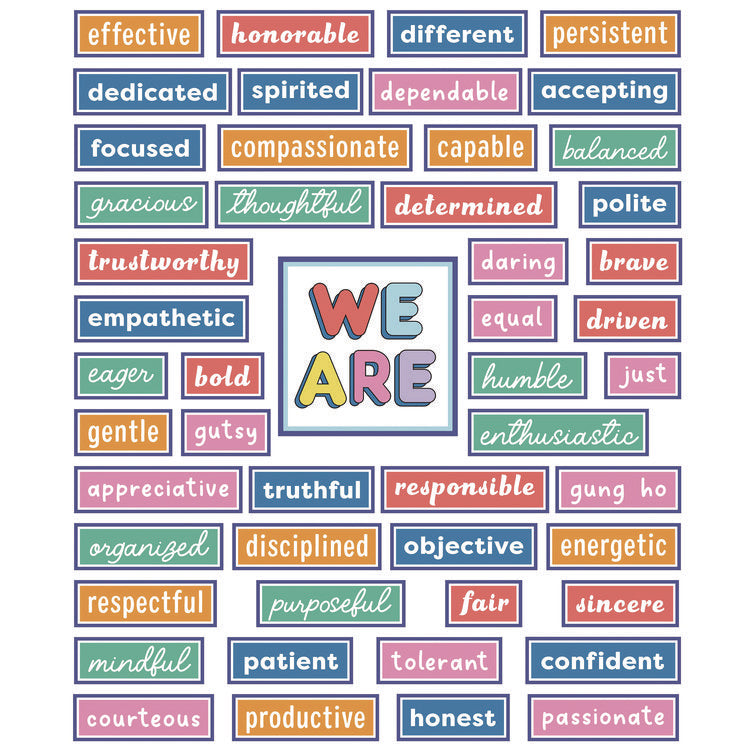 Motivational Bulletin Board Sets, 52-Piece Set, We Stick Together: Motivational, 7.9" x 15", Multicolor