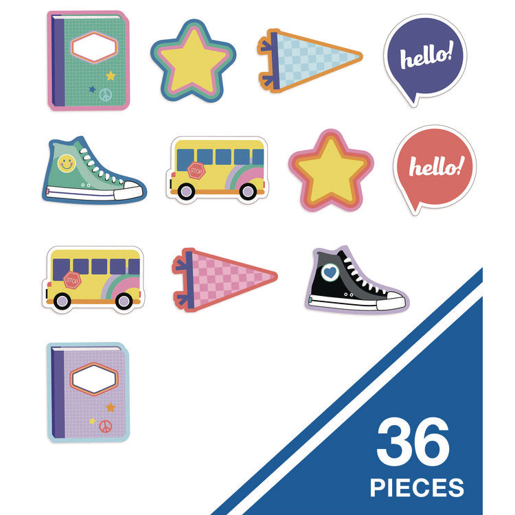 Assorted Colorful Cut-Outs, 36-Piece Set, We Stick Together: Hello School, 6" x 6", Multicolor