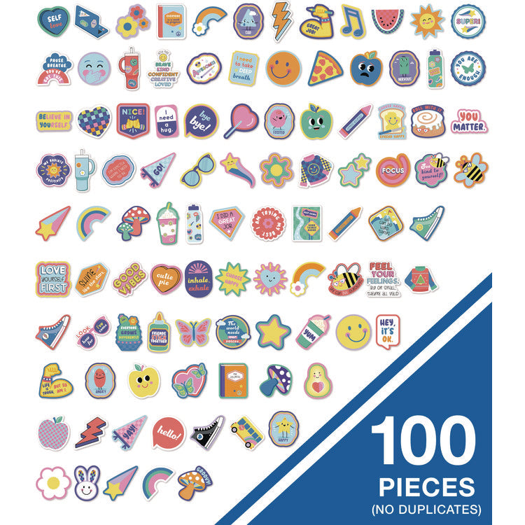 "We Stick Together" Themed Vinyl Stickers, Assorted Illustrations and Colors, 100/Pack