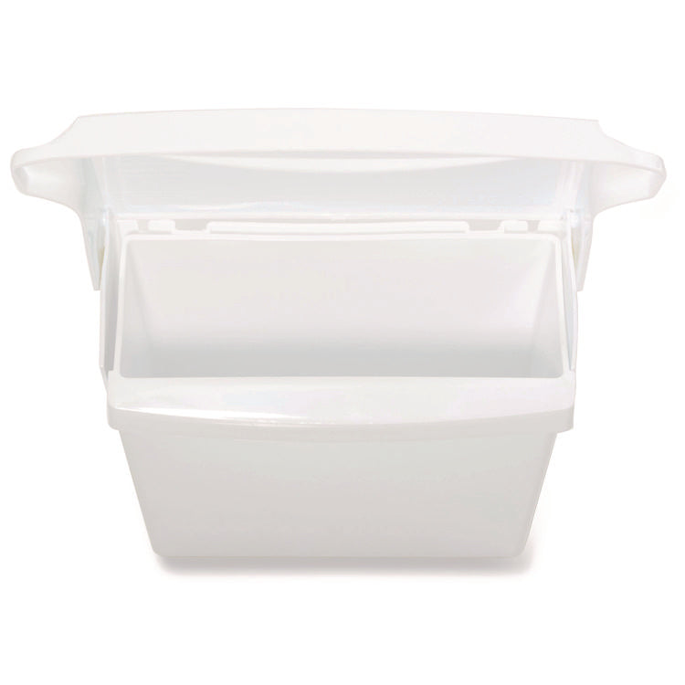 Sanitary Napkin Receptacle with Rigid Liner, Plastic, White