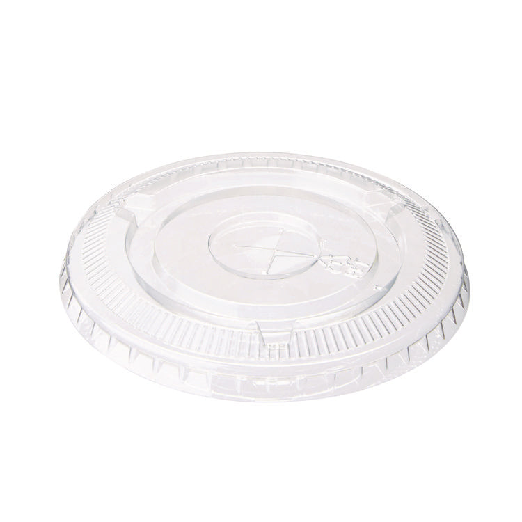 Cold Drink Cup Lids, Fits 9 oz to 12 oz Cold Cups, Plastic, Clear, 100/Sleeve, 10 Sleeves/Carton