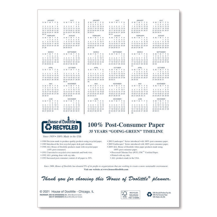 14-Month Recycled Ruled Monthly Planner, 8.75 x 6.78, Black Cover, 14-Month: Dec 2024 to Jan 2026