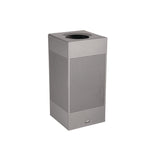 designer line silhouettes waste receptacle, 16 gal, steel, silver metallic