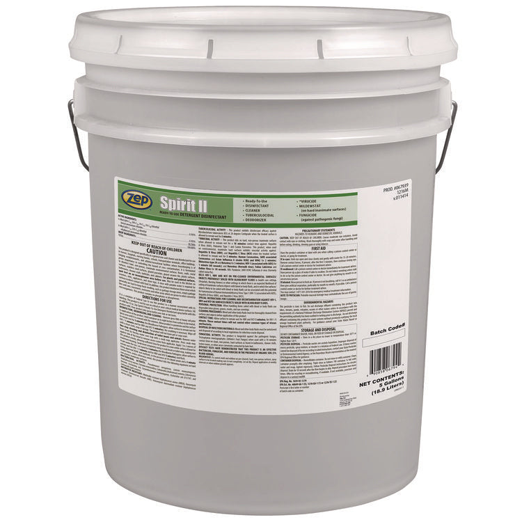 Spirit II Ready-to-Use Detergent Disinfectant, Citrus Scent, 5 gal Pail