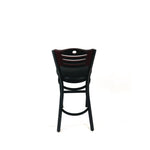Eagle Series Barstool, Supports Up to 300 lb, 28.5" Seat Height, Black Seat, Dark Mahogany Back, Black Base