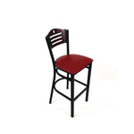 Eagle Series Barstool, Supports Up to 300 lb, 28.5" Seat Height, Burgundy Seat, Dark Mahogany Back, Black Base