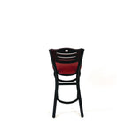 Eagle Series Barstool, Supports Up to 300 lb, 28.5" Seat Height, Burgundy Seat, Dark Mahogany Back, Black Base