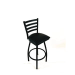 Boggs Series Barstool, Supports Up to 300 lb, 30.5" Seat Height, Black Seat, Black Back, Black Base