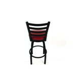 Boggs Series Barstool, Supports Up to 300 lb, 30.5" Seat Height, Burgundy Seat, Black Back, Black Base