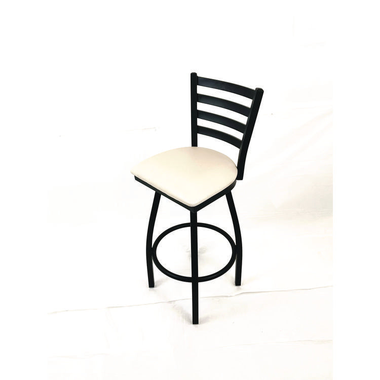Boggs Series Barstool, Supports Up to 300 lb, 30.5" Seat Height, Cream Seat, Black Back, Black Base