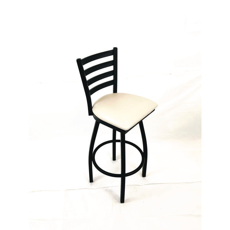 Boggs Series Barstool, Supports Up to 300 lb, 30.5" Seat Height, Cream Seat, Black Back, Black Base