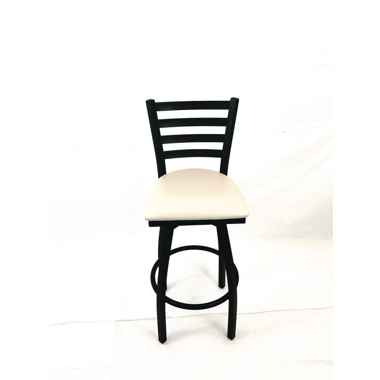 Boggs Series Barstool, Supports Up to 300 lb, 30.5" Seat Height, Cream Seat, Black Back, Black Base