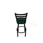 Boggs Series Barstool, Supports Up to 300 lb, 30.5" Seat Height, Green Seat, Black Back, Black Base