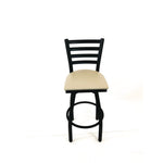 Boggs Series Barstool, Supports Up to 300 lb, 30.5" Seat Height, Taupe Seat, Black Back, Black Base