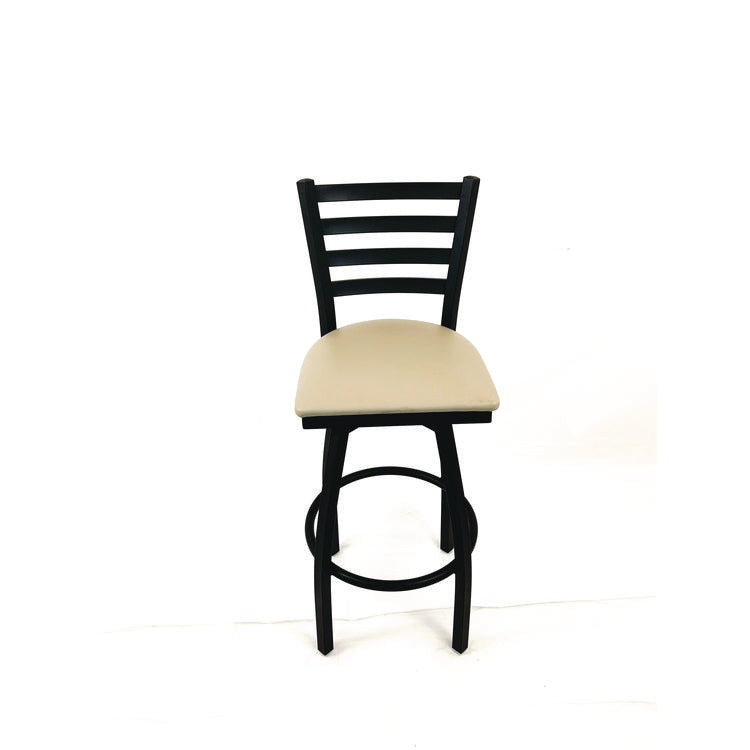 Boggs Series Barstool, Supports Up to 300 lb, 30.5" Seat Height, Taupe Seat, Black Back, Black Base