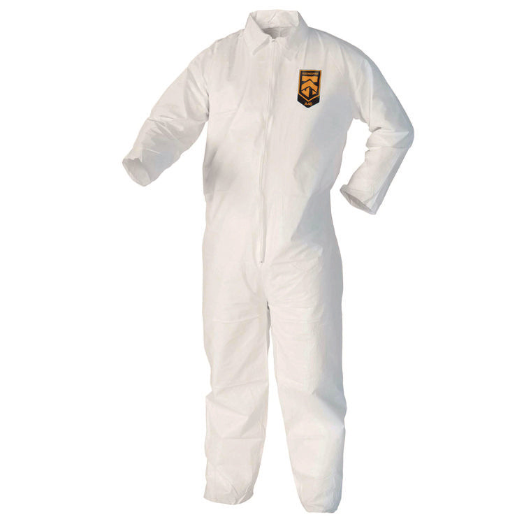 A40 Zipper Front Liquid and Particle Protection Coveralls, 3X-Large, White, 25/Carton