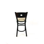 Circle Series Barstool, Supports Up to 300 lb, 28.5" Seat Height, Taupe Seat, Dark Walnut Back, Black Base