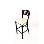 Eagle Series Barstool, Supports Up to 300 lb, 28.5" Seat Height, Cream Seat, Dark Mahogany Back, Black Base