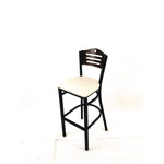 Eagle Series Barstool, Supports Up to 300 lb, 28.5" Seat Height, Cream Seat, Dark Walnut Back, Black Base
