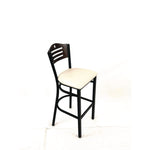 Eagle Series Barstool, Supports Up to 300 lb, 28.5" Seat Height, Cream Seat, Dark Walnut Back, Black Base