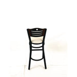Eagle Series Barstool, Supports Up to 300 lb, 28.5" Seat Height, Cream Seat, Dark Walnut Back, Black Base