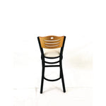 Eagle Series Barstool, Supports Up to 300 lb, 28.5" Seat Height, Cream Seat, Natural Back, Black Base