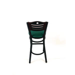 Eagle Series Barstool, Supports Up to 300 lb, 28.5" Seat Height, Green Seat, Dark Mahogany Back, Black Base