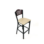 Eagle Series Barstool, Supports Up to 300 lb, 28.5" Seat Height, Taupe Seat, Dark Mahogany Back, Black Base