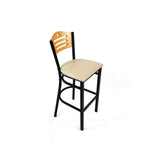 Eagle Series Barstool, Supports Up to 300 lb, 28.5" Seat Height, Taupe Seat, Natural Back, Black Base