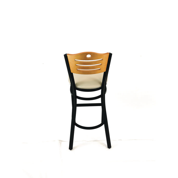 Eagle Series Barstool, Supports Up to 300 lb, 28.5" Seat Height, Taupe Seat, Natural Back, Black Base