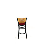 Jones River Series Barstool, Supports Up to 300 lb, 28.5" Seat Height, Burgundy Seat, Natural Back, Black Base