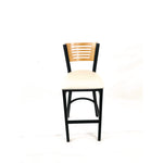 Jones River Series Barstool, Supports Up to 300 lb, 28.5" Seat Height, Cream Seat, Natural Back, Black Base