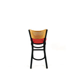 Jones River Series Barstool, Supports Up to 300 lb, 28.5" Seat Height, Red Seat, Natural Back, Black Base