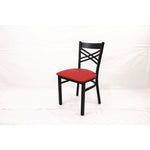 X Series Chair, Supports Up to 300 lb, 18" Seat Height, Red Seat, Black Back, Black Base